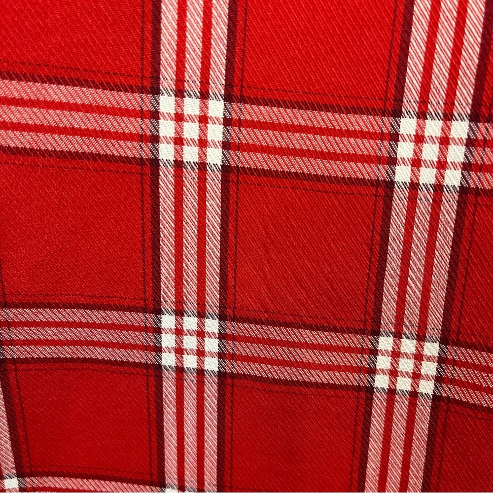 Talbots Red Check Button Front Long Sleeve Shirt - image 6